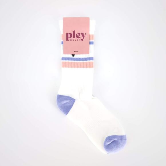 Pley Beauty Limited Edition White, Lilac & Pink Cotton Socks - One Size - NWT - Picture 1 of 15